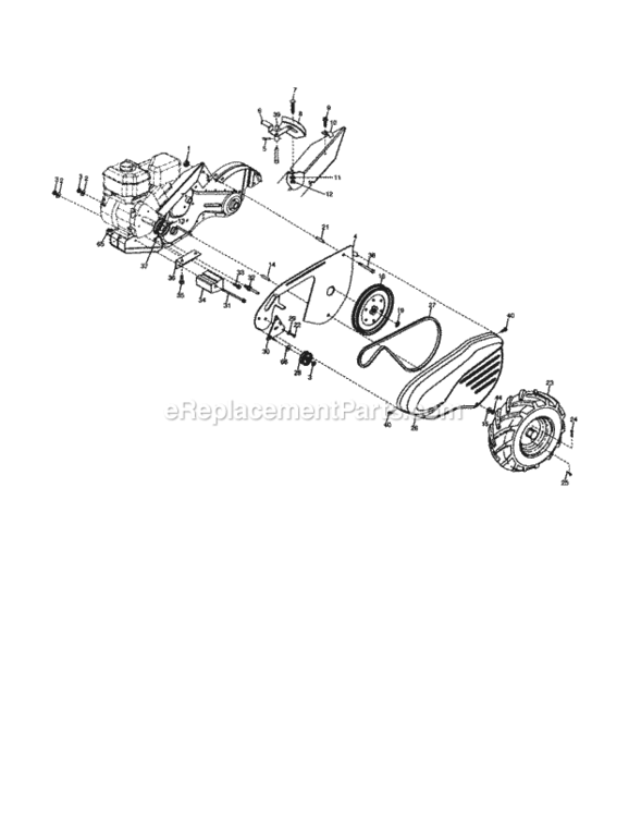 Page B Diagram and Parts List for 917298270  Craftsman Tiller
