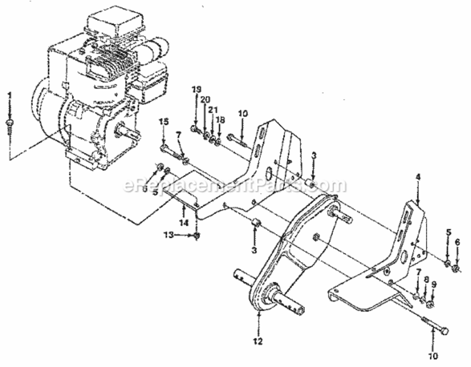 Page E Diagram and Parts List for 917298330  Craftsman Tiller