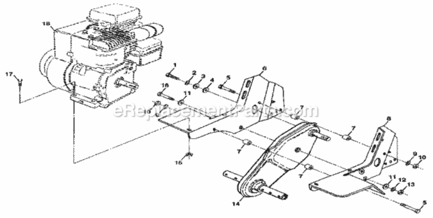 Page E Diagram and Parts List for 917298333  Craftsman Tiller
