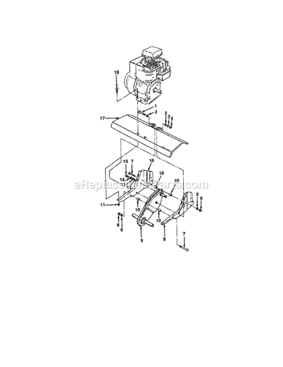 Page E Diagram and Parts List for 917298350  Craftsman Tiller
