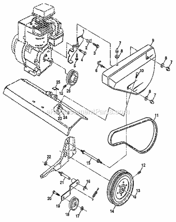 Page B Diagram and Parts List for 917298352  Craftsman Tiller