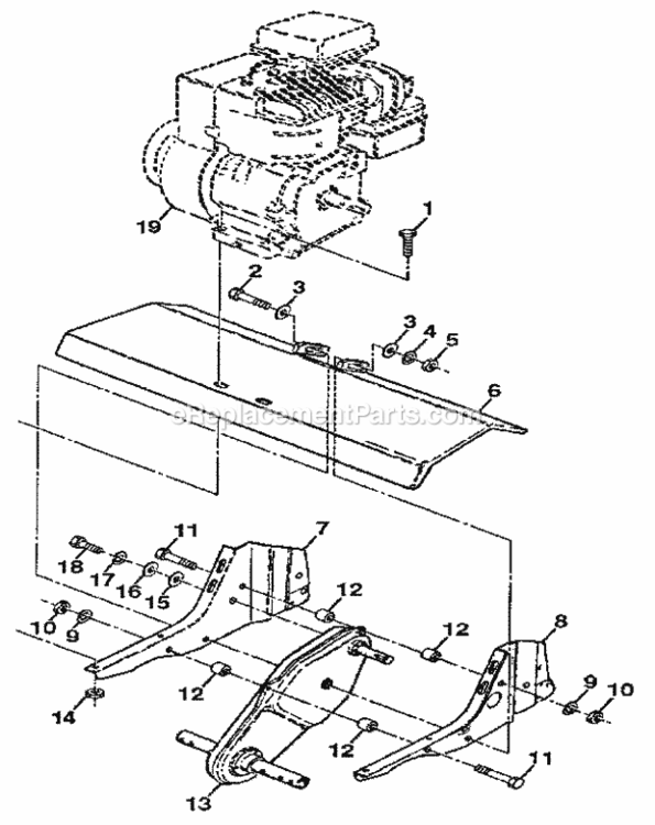 Page E Diagram and Parts List for 917298352  Craftsman Tiller