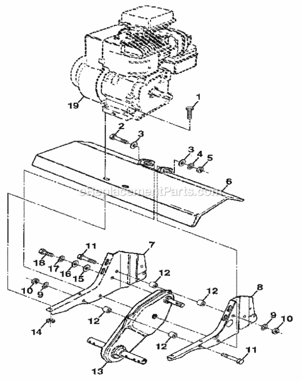 Page E Diagram and Parts List for 917298353  Craftsman Tiller