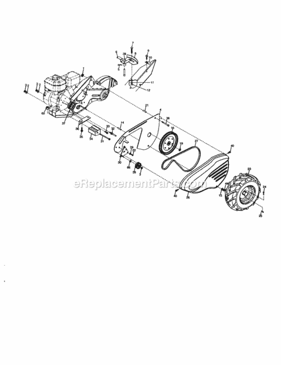Page B Diagram and Parts List for 917298480  Craftsman Tiller