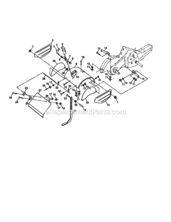 Page B Diagram and Parts List for 917298560  Craftsman Tiller