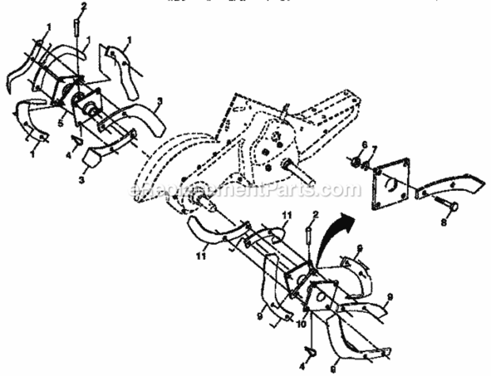 Page F Diagram and Parts List for 917298561  Craftsman Tiller