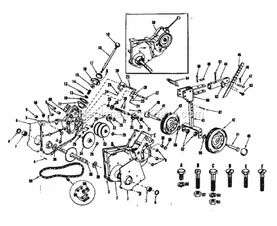 Page B Diagram and Parts List for 917298570  Craftsman Tiller