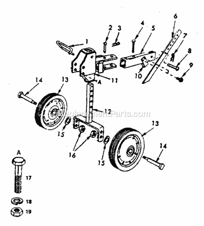 Page C Diagram and Parts List for 917298580  Craftsman Tiller
