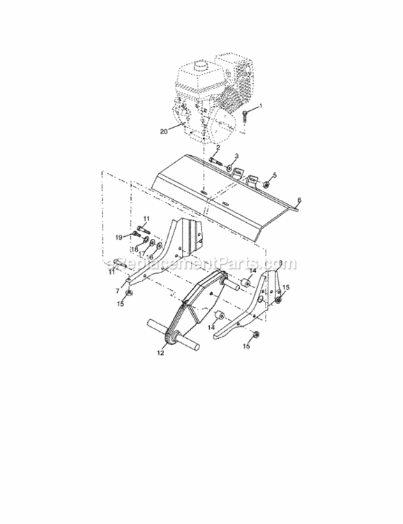 Page E Diagram and Parts List for 917299010  Craftsman Tiller