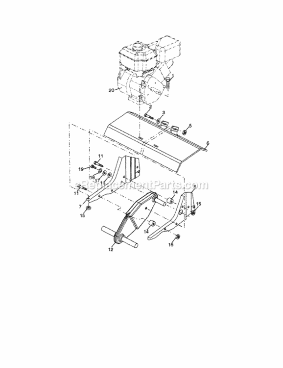 Page E Diagram and Parts List for 917299012  Craftsman Tiller