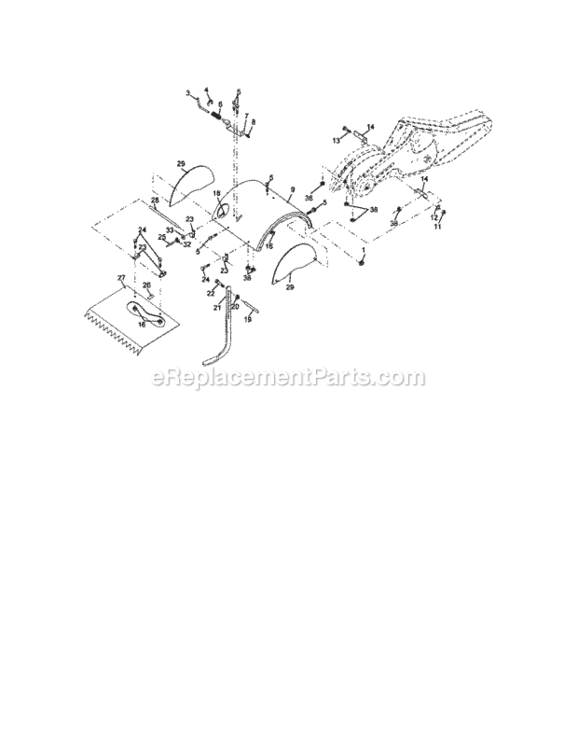 Page E Diagram and Parts List for 917299020  Craftsman Tiller