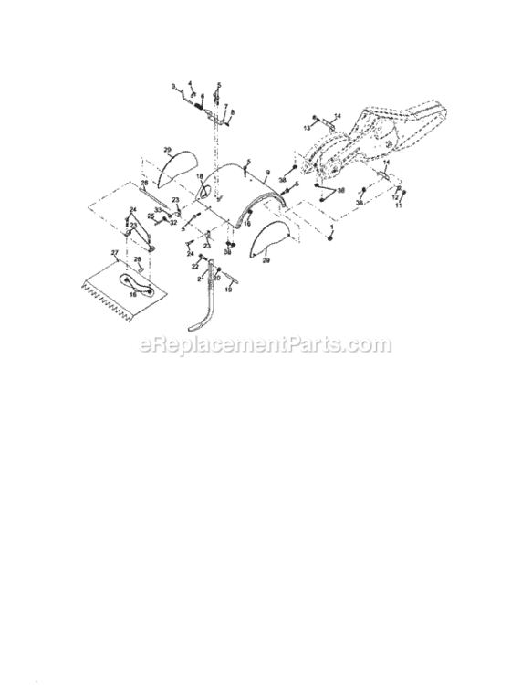 Page E Diagram and Parts List for 917299060  Craftsman Tiller