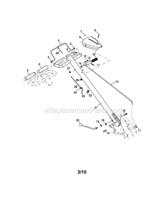 Page A Diagram and Parts List for 917299061  Craftsman Tiller
