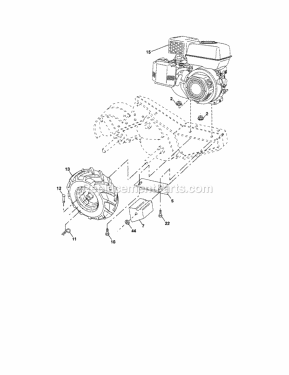 Page C Diagram and Parts List for 917299061  Craftsman Tiller