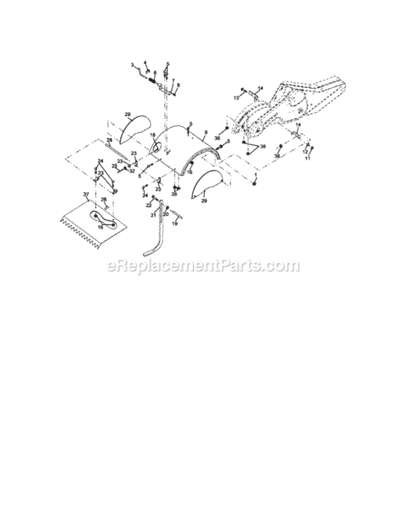 Page E Diagram and Parts List for 917299061  Craftsman Tiller