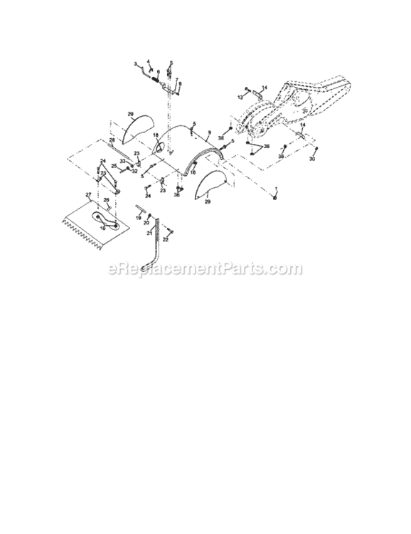 Page E Diagram and Parts List for 917299062  Craftsman Tiller