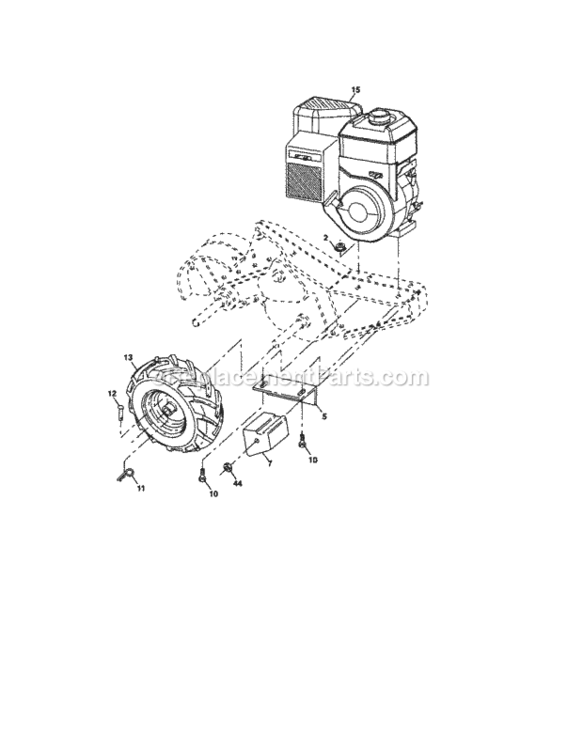 Page C Diagram and Parts List for 917299063  Craftsman Tiller