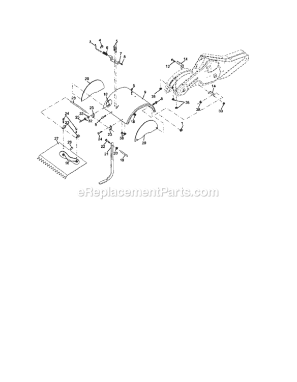 Page E Diagram and Parts List for 917299063  Craftsman Tiller