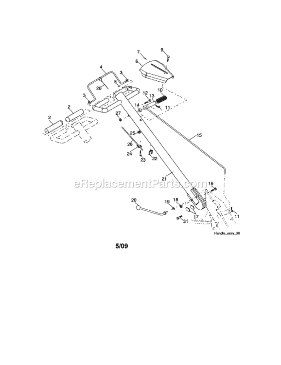 Page A Diagram and Parts List for 917299081  Craftsman Tiller