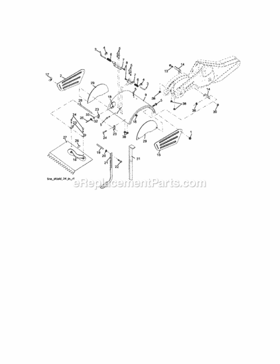 Page E Diagram and Parts List for 917299081  Craftsman Tiller