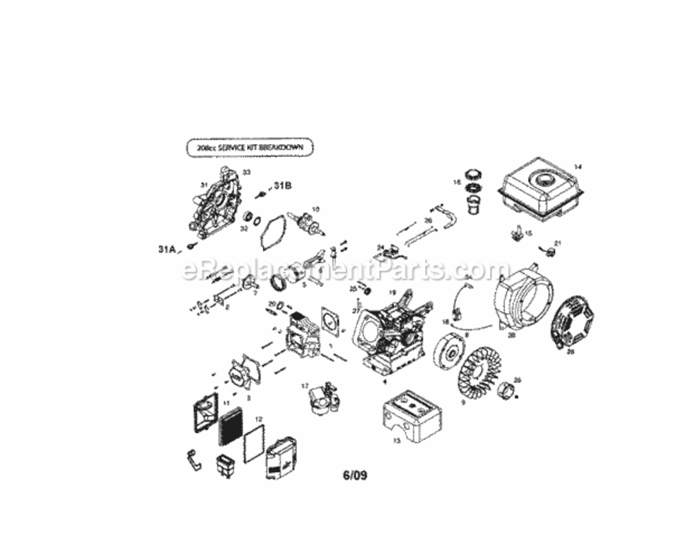 Page H Diagram and Parts List for 917299081  Craftsman Tiller