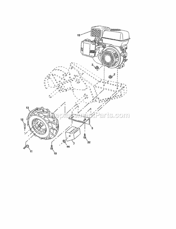 Page C Diagram and Parts List for 917299160  Craftsman Tiller