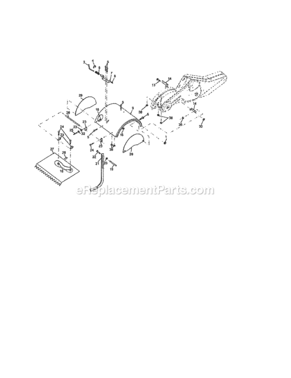 Page E Diagram and Parts List for 917299160  Craftsman Tiller