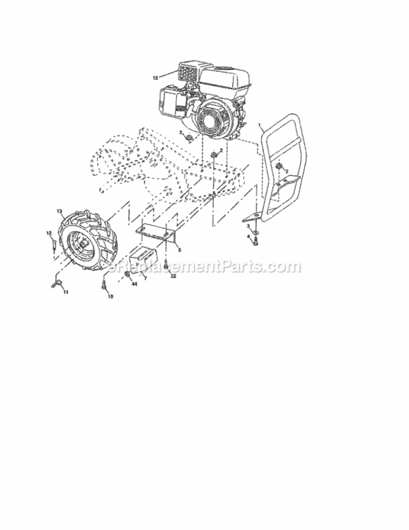 Page C Diagram and Parts List for 917299180  Craftsman Tiller