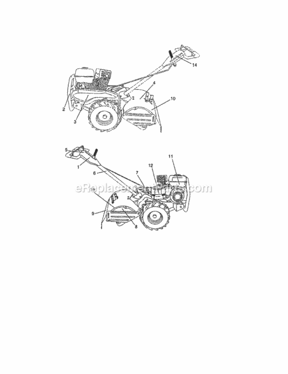 Page G Diagram and Parts List for 917299180  Craftsman Tiller