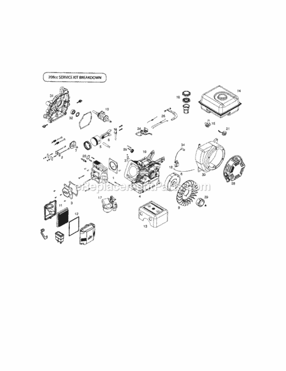 Page G Diagram and Parts List for 917299210  Craftsman Tiller