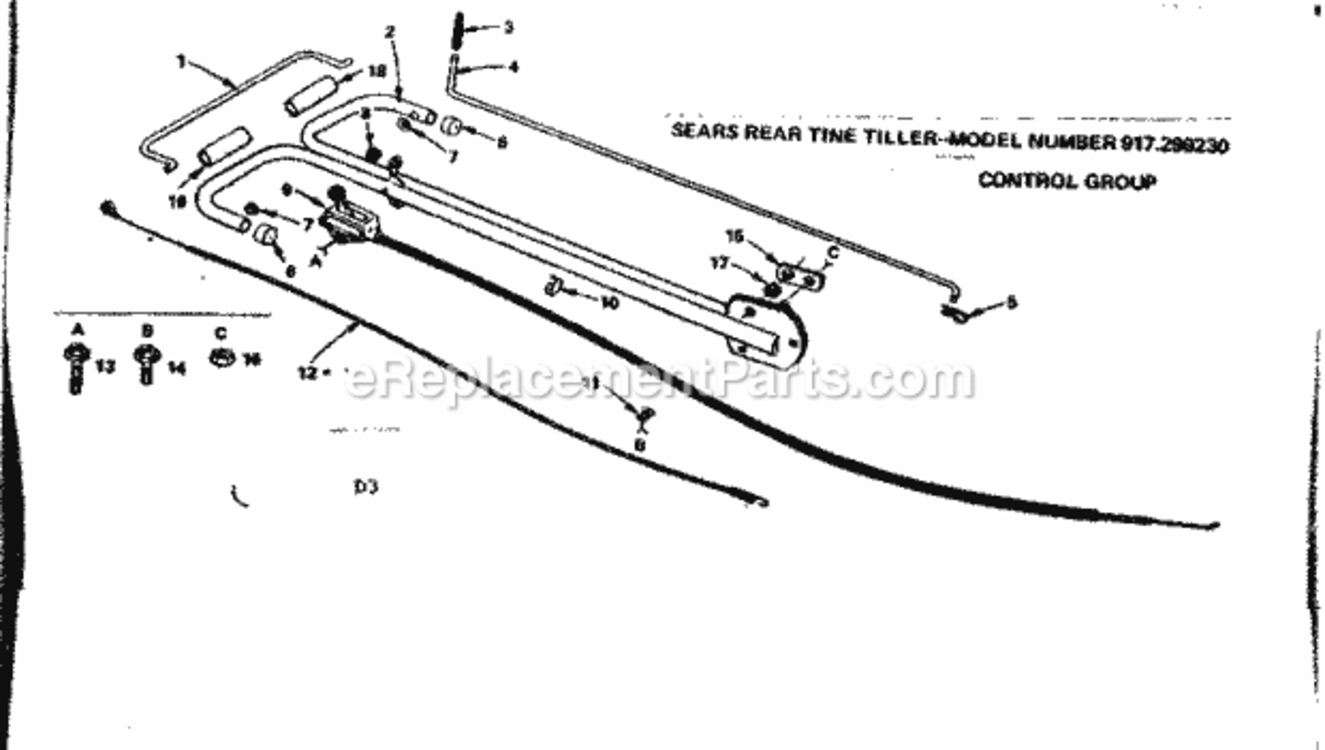 Page D Diagram and Parts List for 917299230  Craftsman Tiller