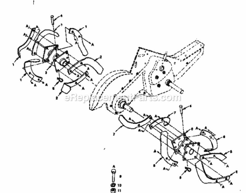 Page A Diagram and Parts List for 917299252  Craftsman Tiller
