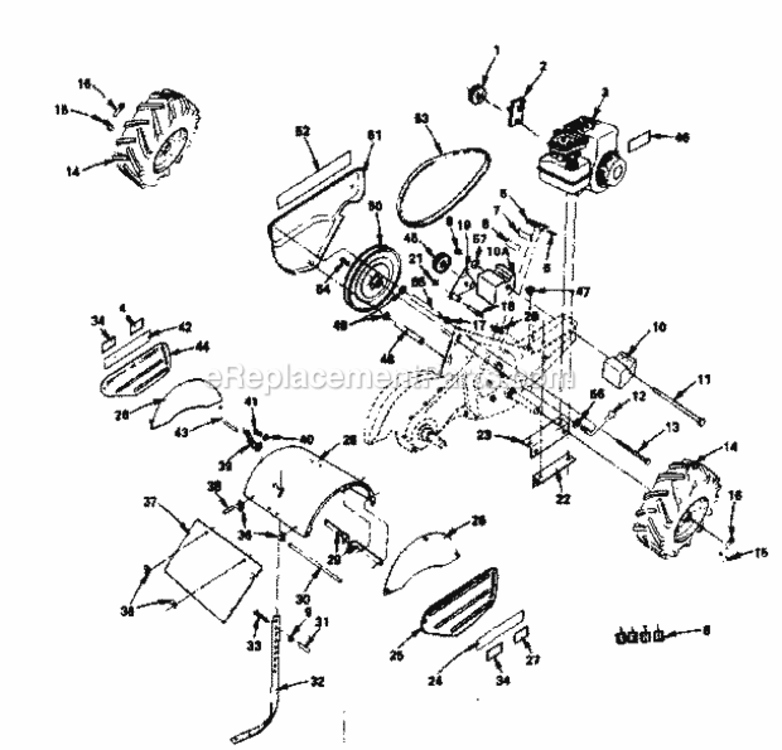Page B Diagram and Parts List for 917299252  Craftsman Tiller