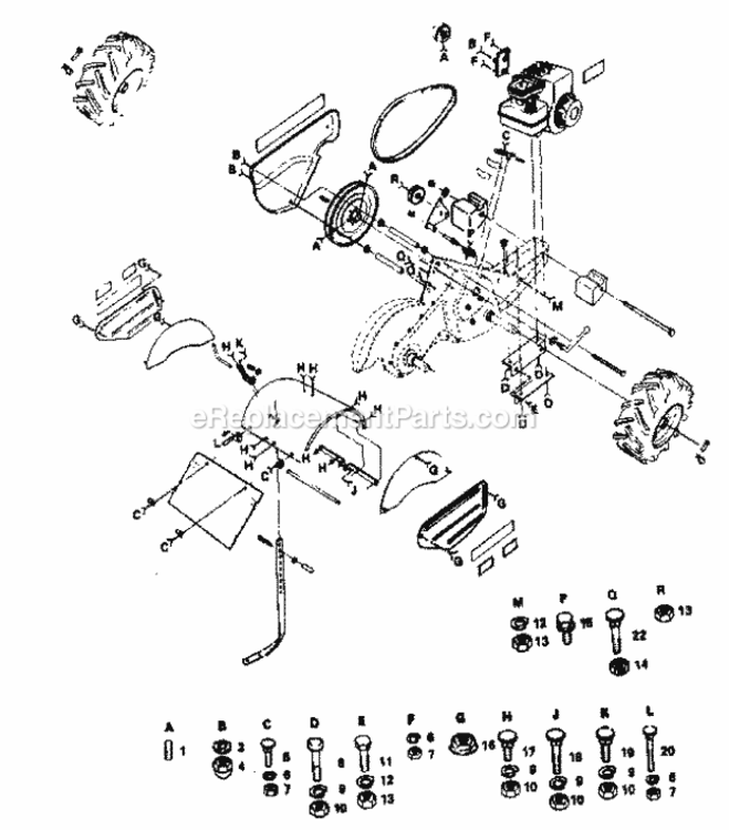 Page C Diagram and Parts List for 917299252  Craftsman Tiller