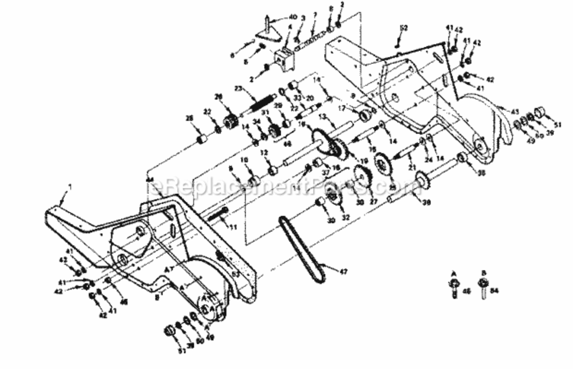 Page E Diagram and Parts List for 917299252  Craftsman Tiller
