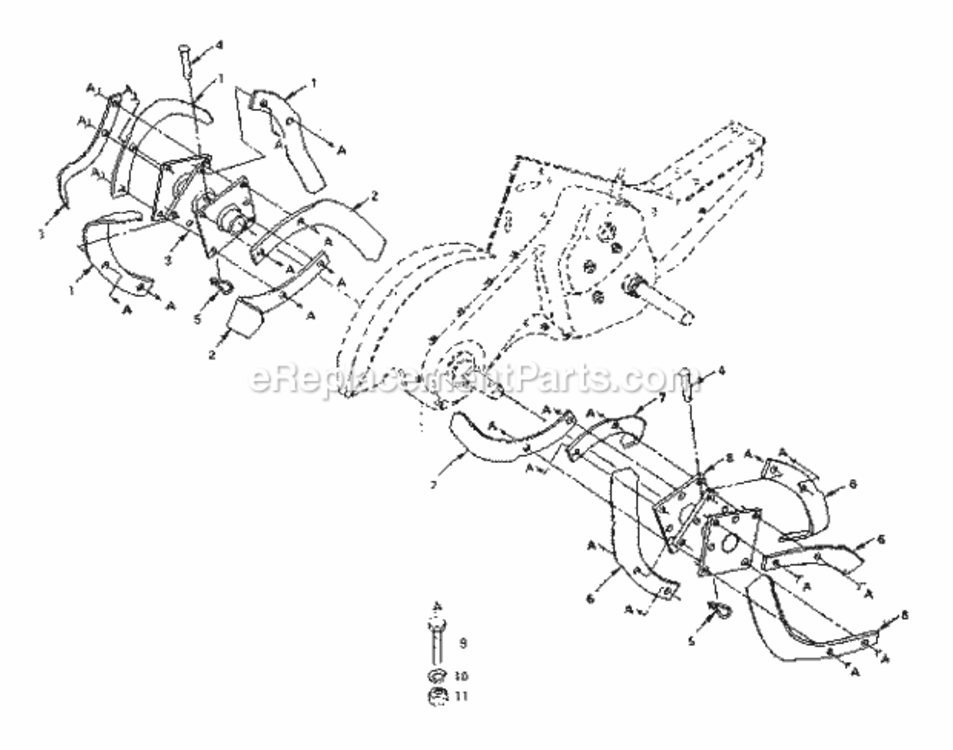 Page A Diagram and Parts List for 917299253  Craftsman Tiller