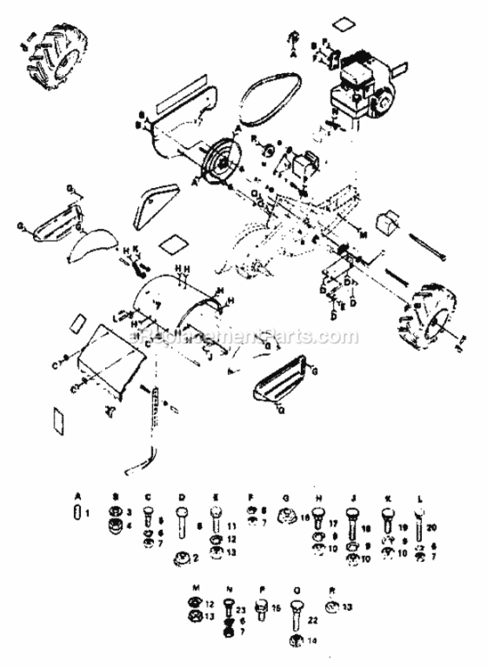 Page B Diagram and Parts List for 917299640  Craftsman Tiller
