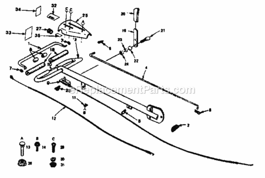 Page C Diagram and Parts List for 917299640  Craftsman Tiller