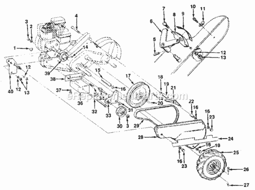 Page B Diagram and Parts List for 917299641  Craftsman Tiller