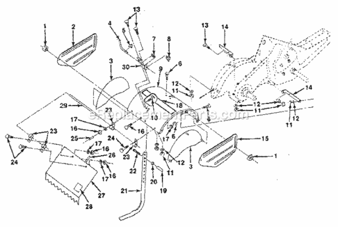 Page E Diagram and Parts List for 917299641  Craftsman Tiller