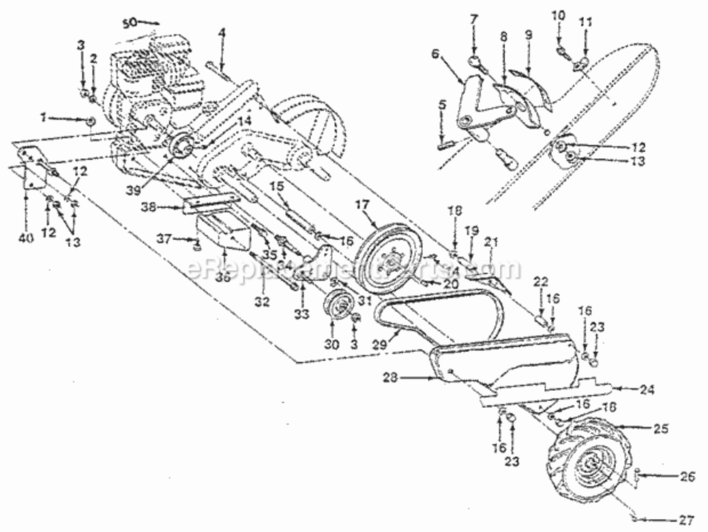 Page B Diagram and Parts List for 917299651  Craftsman Tiller