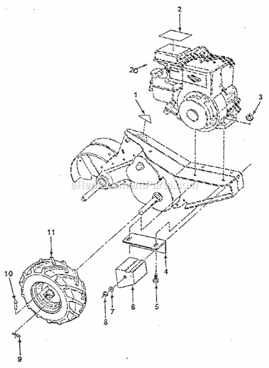 Page C Diagram and Parts List for 917299651  Craftsman Tiller