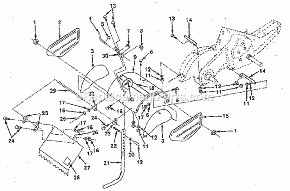 Page E Diagram and Parts List for 917299651  Craftsman Tiller