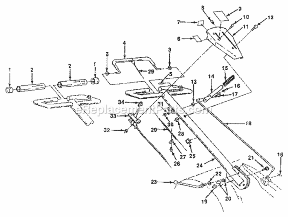 Page A Diagram and Parts List for 917299691  Craftsman Tiller