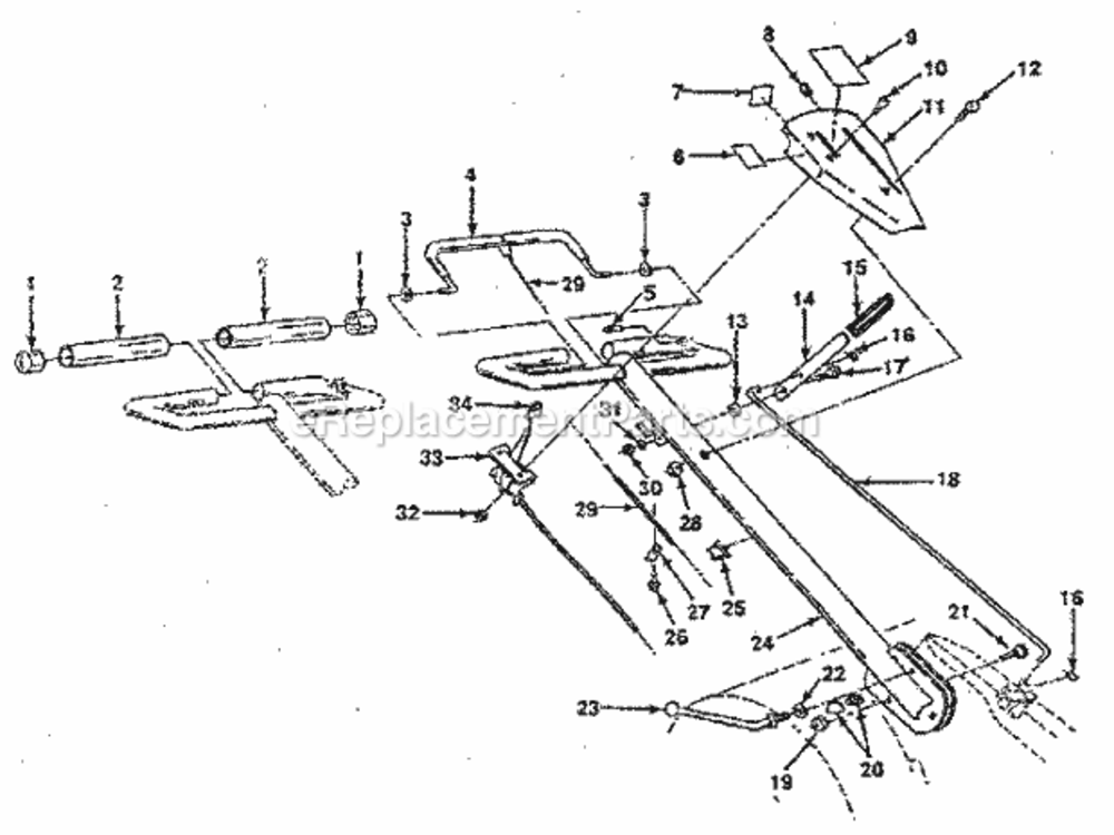 Page A Diagram and Parts List for 917299710  Craftsman Tiller
