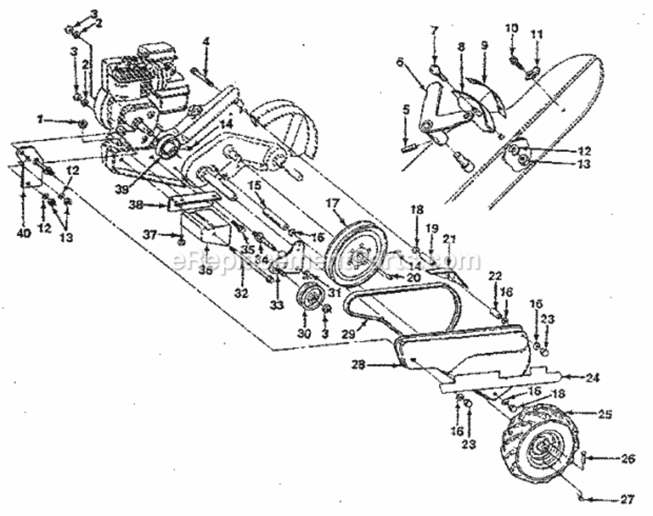 Page B Diagram and Parts List for 917299710  Craftsman Tiller