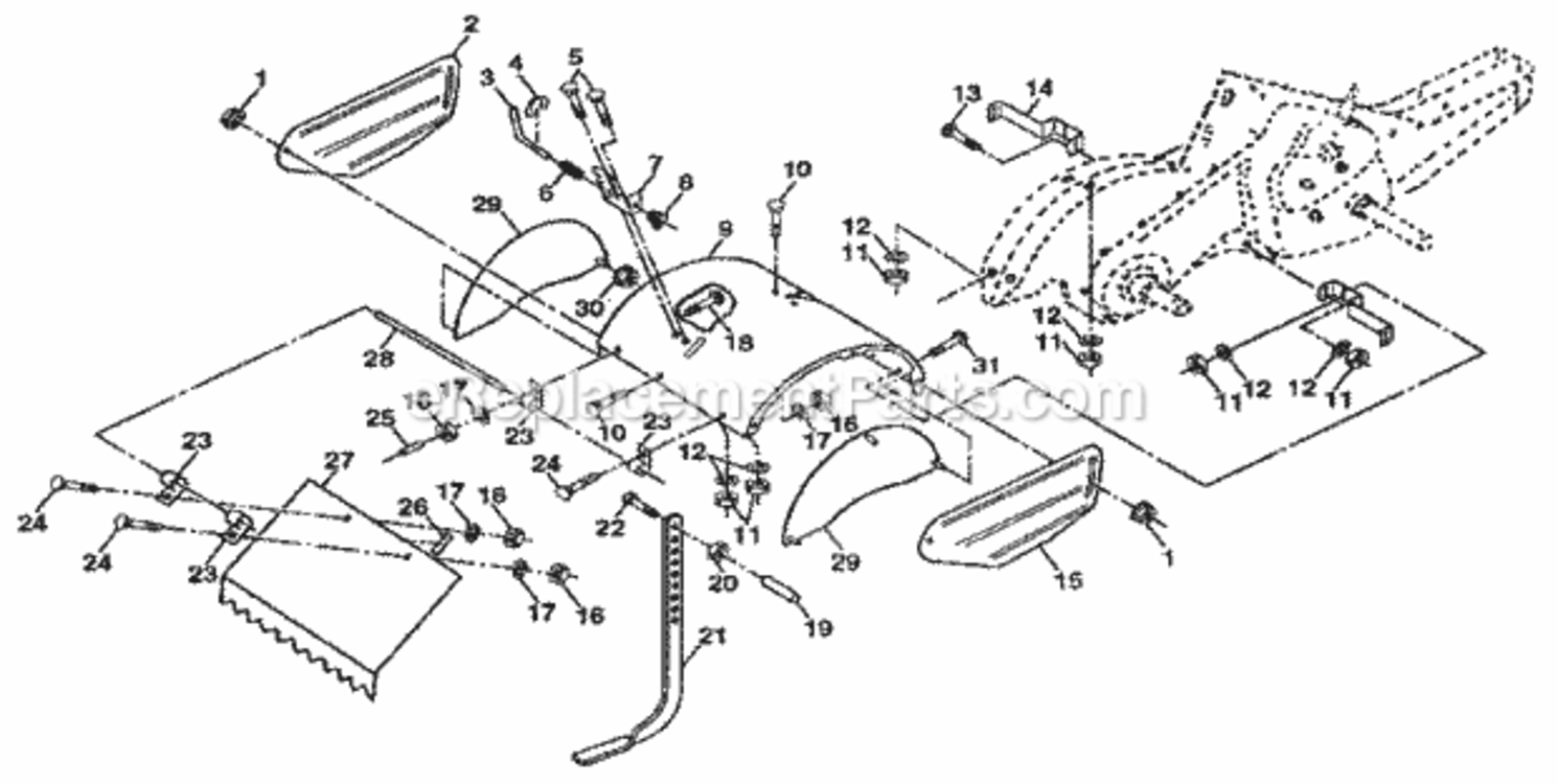 Page E Diagram and Parts List for 917299851  Craftsman Tiller