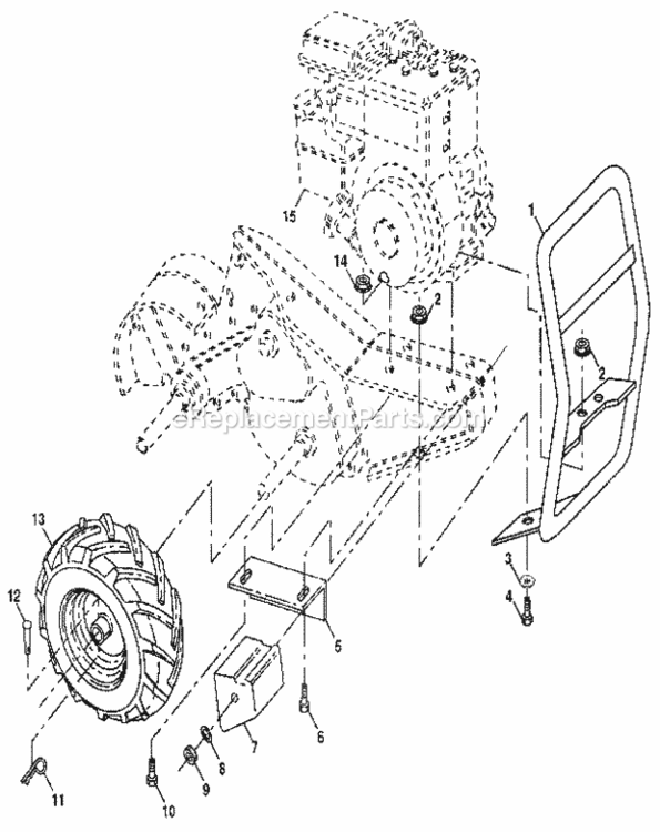 Page C Diagram and Parts List for 917299853  Craftsman Tiller