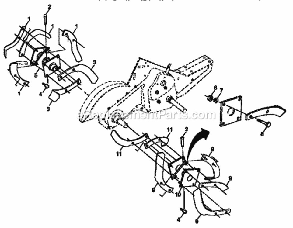 Page F Diagram and Parts List for 917299854  Craftsman Tiller