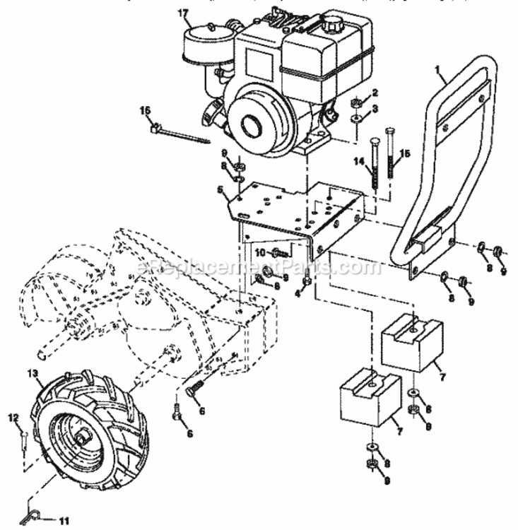 Page C Diagram and Parts List for 917299881  Craftsman Tiller